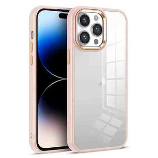 For iPhone 14 Pro Colorful Armor Transparent Phone Case(Pink)