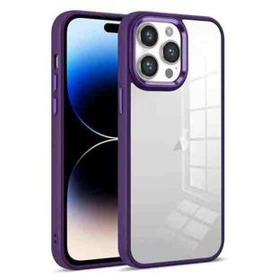 For iPhone 14 Pro Colorful Armor Transparent Phone Case(Purple)