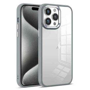 For iPhone 15 Pro Colorful Armor Transparent Phone Case(Grey)