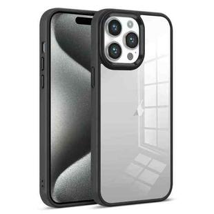 For iPhone 15 Pro Max Colorful Armor Transparent Phone Case(Black)