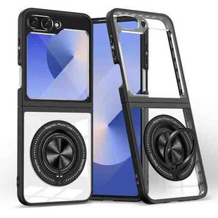 For Samsung Galaxy Z Flip6 Magnetic Rotating Ring Holder Phone Case(Black)