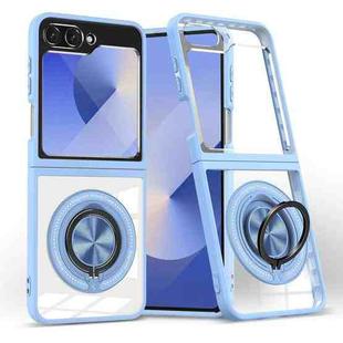 For Samsung Galaxy Z Flip6 Magnetic Rotating Ring Holder Phone Case(Light Blue)