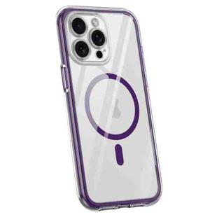 For iPhone 15 Pro Max Vacuum Airbag Y1 Series Transparent MagSafe Magnetic Phone Case(Dark Purple)