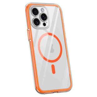 For iPhone 15 Pro Vacuum Airbag Y1 Series Transparent MagSafe Magnetic Phone Case(Orange)