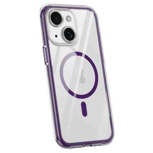 For iPhone 14 Vacuum Airbag Y1 Series Transparent MagSafe Magnetic Phone Case(Dark Purple)