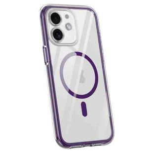 For iPhone 12 Vacuum Airbag Y1 Series Transparent MagSafe Magnetic Phone Case(Dark Purple)