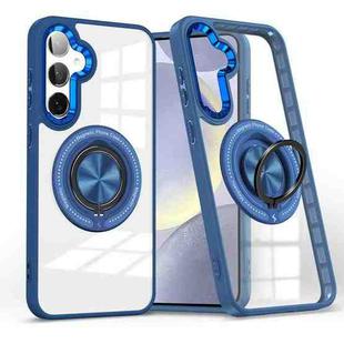 For Samsung Galaxy S24 5G Magnetic Rotating Ring Holder Phone Case(Dark Blue)