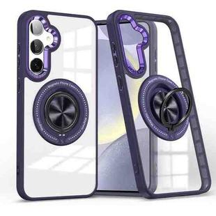 For Samsung Galaxy S24 5G Magnetic Rotating Ring Holder Phone Case(Dark Purple)