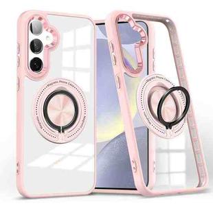 For Samsung Galaxy S24+ 5G Magnetic Rotating Ring Holder Phone Case(Pink)