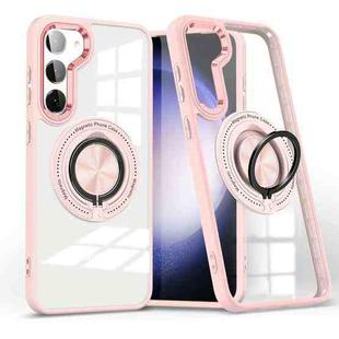 For Samsung Galaxy S23 5G Magnetic Rotating Ring Holder Phone Case(Pink)