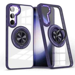 For Samsung Galaxy S23+ 5G Magnetic Rotating Ring Holder Phone Case(Dark Purple)