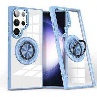 For Samsung Galaxy S23 Ultra 5G Magnetic Rotating Ring Holder Phone Case(Light Blue)