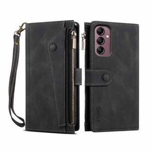 For Samsung Galaxy M35 5G ESEBLE Retro Frosted RFID Flip Leather Phone Case(Black)
