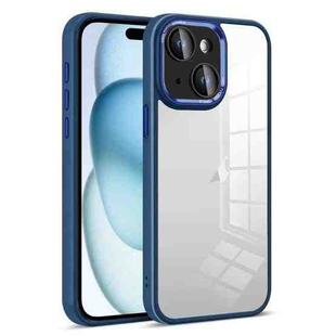 For iPhone 15 Colorful Armor Lens Film Transparent Phone Case(Blue)