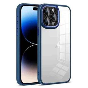 For iPhone 14 Pro Colorful Armor Lens Film Transparent Phone Case(Blue)