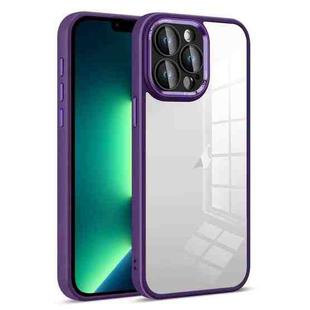 For iPhone 13 Pro Max Colorful Armor Lens Film Transparent Phone Case(Purple)