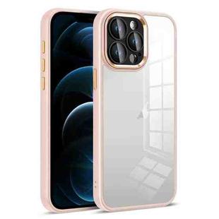 For iPhone 12 Pro Max Colorful Armor Lens Film Transparent Phone Case(Pink)