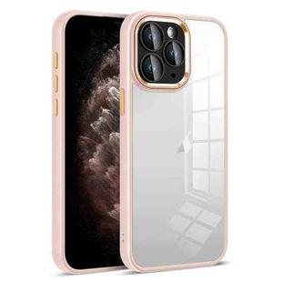 For iPhone 11 Pro Max Colorful Armor Lens Film Transparent Phone Case(Pink)
