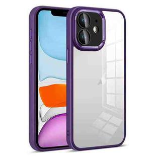 For iPhone 11 Colorful Armor Lens Film Transparent Phone Case(Purple)