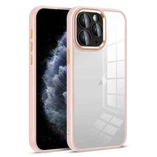 For iPhone 11 Pro Colorful Armor Lens Film Transparent Phone Case(Pink)