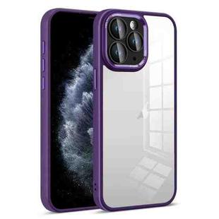 For iPhone 11 Pro Colorful Armor Lens Film Transparent Phone Case(Purple)