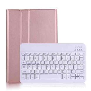 A870 For Samsung Galaxy Tab S7 T870/T875 11 inch Detachable Bluetooth Keyboard Ultrathin Horizontal Flip Leather Tablet Case with Holder & Elastic Band(Rose Gold)