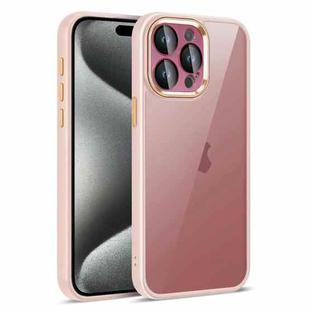 For iPhone 15 Pro Colorful Armor Lens Film Translucent Phone Case(Pink)