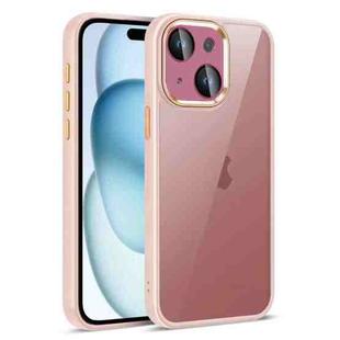 For iPhone 15 Plus Colorful Armor Lens Film Translucent Phone Case(Pink)