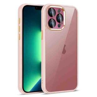 For iPhone 13 Pro Max Colorful Armor Lens Film Translucent Phone Case(Pink)