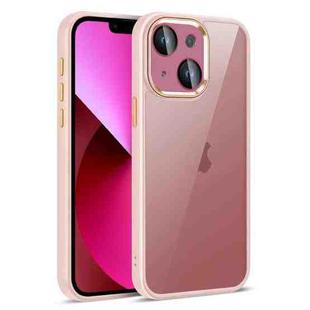 For iPhone 13 Colorful Armor Lens Film Translucent Phone Case(Pink)