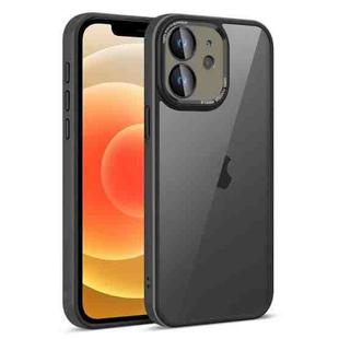 For iPhone 12 Colorful Armor Lens Film Translucent Phone Case(Black)