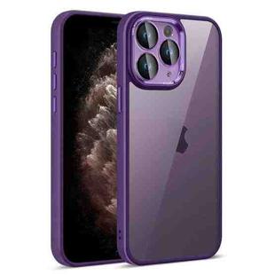 For iPhone 11 Pro Max Colorful Armor Lens Film Translucent Phone Case(Purple)