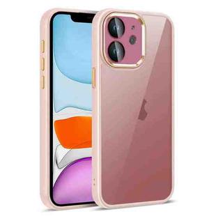 For iPhone 11 Colorful Armor Lens Film Translucent Phone Case(Pink)