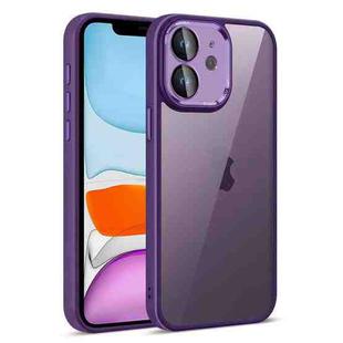 For iPhone 11 Colorful Armor Lens Film Translucent Phone Case(Purple)