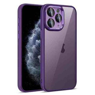 For iPhone 11 Pro Colorful Armor Lens Film Translucent Phone Case(Purple)