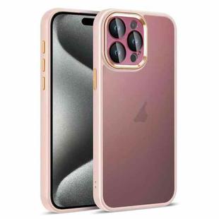 For iPhone 15 Pro Colorful Armor Lens Film Translucent Skin Feel Phone Case(Pink)