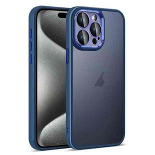 For iPhone 15 Pro Colorful Armor Lens Film Translucent Skin Feel Phone Case(Blue)