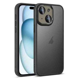 For iPhone 15 Plus Colorful Armor Lens Film Translucent Skin Feel Phone Case(Black)