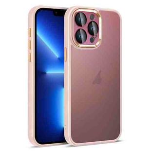 For iPhone 13 Pro Colorful Armor Lens Film Translucent Skin Feel Phone Case(Pink)