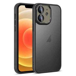 For iPhone 12 Colorful Armor Lens Film Translucent Skin Feel Phone Case(Black)