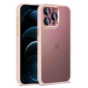 For iPhone 12 Pro Max Colorful Armor Lens Film Translucent Skin Feel Phone Case(Pink)