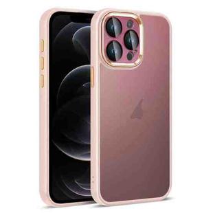 For iPhone 12 Pro Colorful Armor Lens Film Translucent Skin Feel Phone Case(Pink)