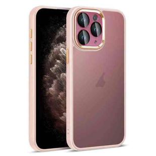 For iPhone 11 Pro Max Colorful Armor Lens Film Translucent Skin Feel Phone Case(Pink)