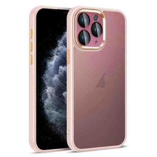 For iPhone 11 Pro Colorful Armor Lens Film Translucent Skin Feel Phone Case(Pink)