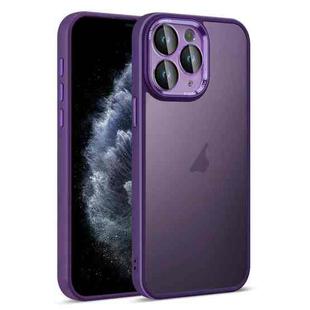 For iPhone 11 Pro Colorful Armor Lens Film Translucent Skin Feel Phone Case(Purple)