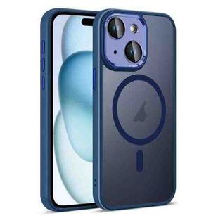 For iPhone 15 Plus Colorful Armor Lens Film Translucent Skin Feel MagSafe Phone Case(Blue)