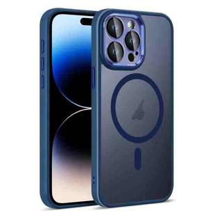 For iPhone 14 Pro Colorful Armor Lens Film Translucent Skin Feel MagSafe Phone Case(Blue)