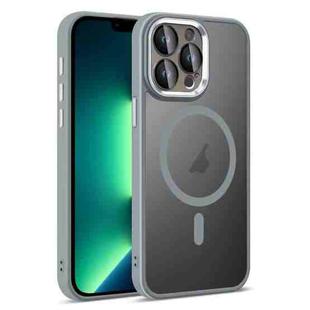 For iPhone 13 Pro Max Colorful Armor Lens Film Translucent Skin Feel MagSafe Phone Case(Grey)