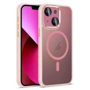 For iPhone 13 Colorful Armor Lens Film Translucent Skin Feel MagSafe Phone Case(Pink)