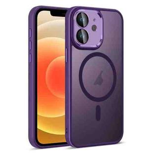 For iPhone 12 Colorful Armor Lens Film Translucent Skin Feel MagSafe Phone Case(Purple)